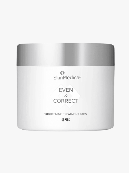 SkinMedica Even and Correct Brightening Treatment Pads on a grey background